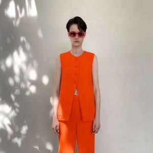 Zara - orange textured vest